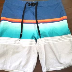 Ripcurl swimming shorts size 29 men's in gray blue green and orange